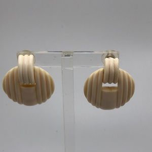 Delicate Carved Bone Earrings